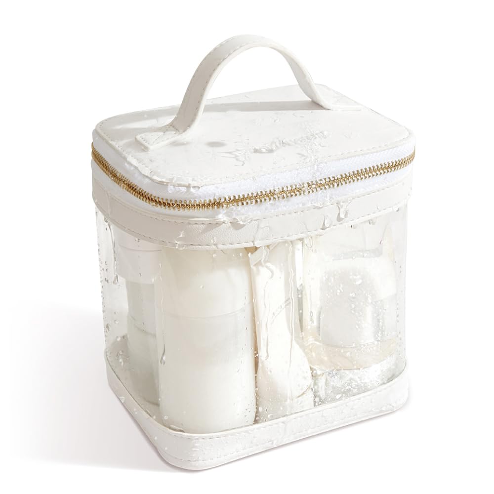 Camdeez ROWNYEON Clear Makeup Case Toiletry Bag Multipurpose Travel Makeup Train Case Portable Cosmetic Organizer Transparent Storage Bag