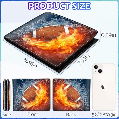 Image of Boys Wallet for Kids, Cool Kids Wallet for Boys Ages 8-10 9-12 11-15, Funny Football Leather Bifold Rfid Blocking, Coin Pocket Id Window for Teen Men Youth Guys Birthday Christmas Gifts