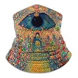 Zen Buddha Trippy Face Mask UV Sun Mask Dust Wind Neck Gaiter Half Face Scarf for Motorcycle Riding