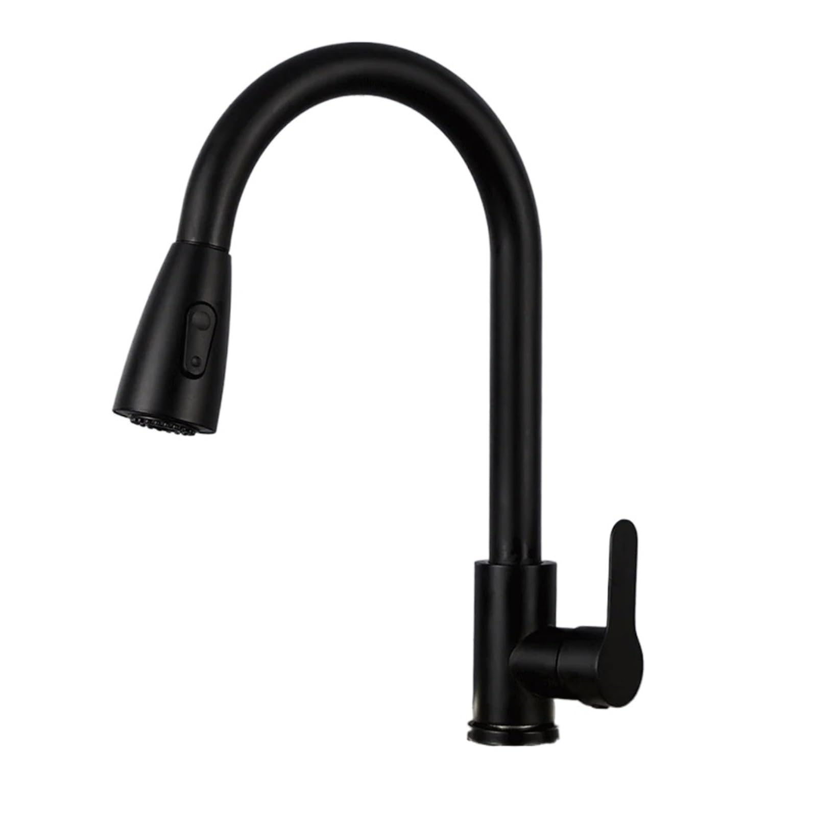 Grifo de cocina de acero inoxidable negro mate con salida secundaria y diseño ecológico sin plomo