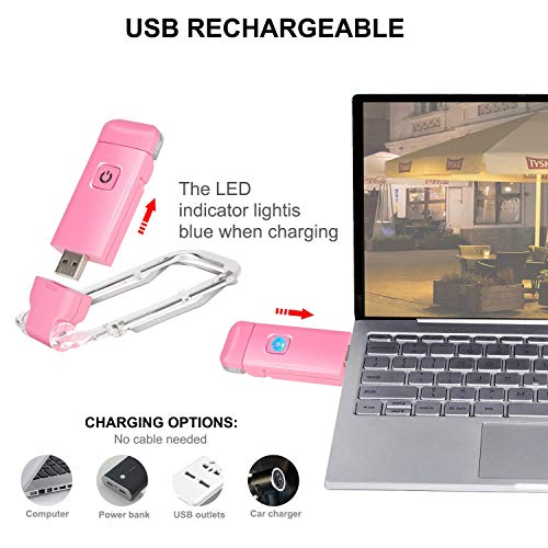 Image of LUXSWAY USB Rechargeable Book Light for Reading,Small Book Reading Light in Bed,Clip On Bookmark Kids Light for Bed,Brightness Adjustable for Eye Care,2 4000K and 2 1550K LEDs for Bookworms