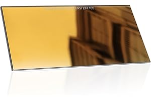 Shade 12 Black Welding Helmet Hood Gold Filter Glass Lens 2" x 4.25"