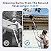 11.8FT Gutter Cleaning Tools From the Ground, No Ladder Needed - Adjustable Gutter Cleaner Pole with Replaceable Brush & Shovel for Roof Rain Gutters Cleans Leaves and Debris with Grip Tapes