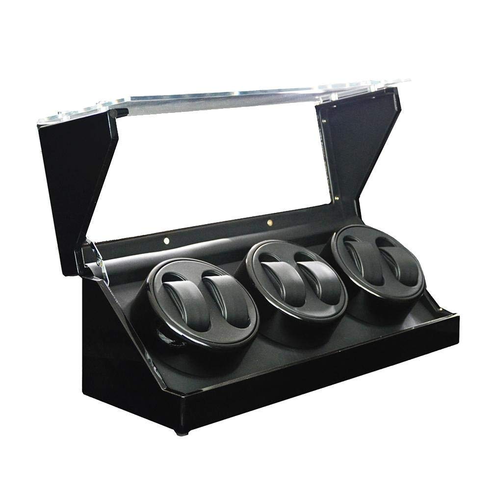 Guarda Winder Automatic 6 a Batteria Orologi silenziosi Orologi Visualizza Scatola di archiviazione Black1