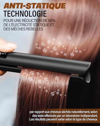 BESTOPE MIX Lisseur Cheveux 15S Chauffage, Lisseur & boucleur, Rose et Noir – vue 5