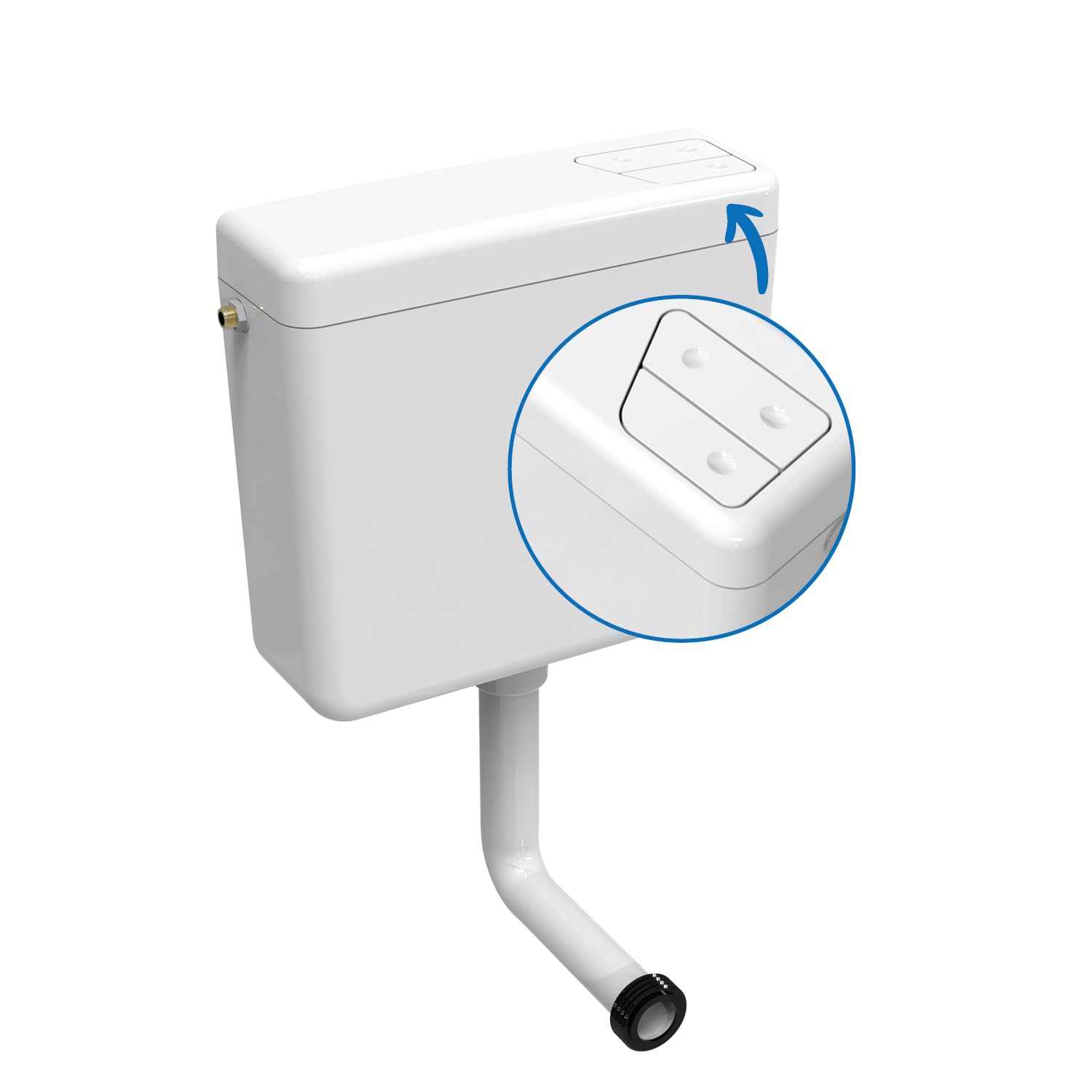kör4u WC Spülkasten weiß, 2-Mengen-Spülung 6/9l, wassersparend, Komplettset