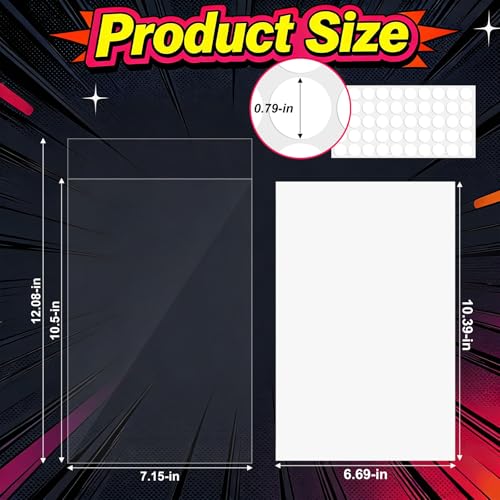 Image of YSCare 100 Pack Current Comic Book Bags and Boards, Thick Acid-Free Comic Books Backing Boards, Clear Book Sleeves Protector for Current Comics Storage and Protection
