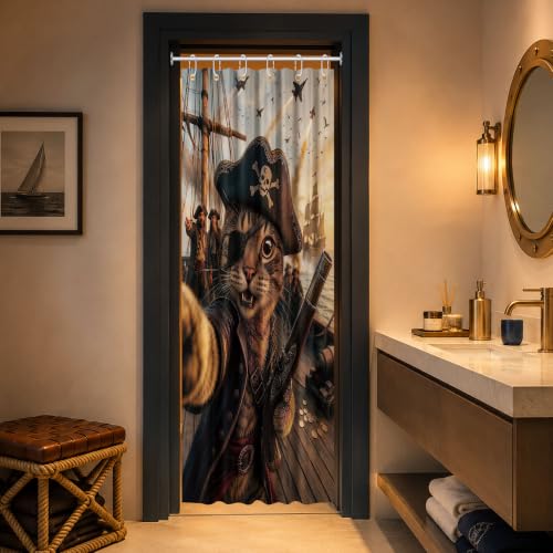 Image of Funny Cat Stall Shower Curtain, 36x72 in Small, Cool Kids