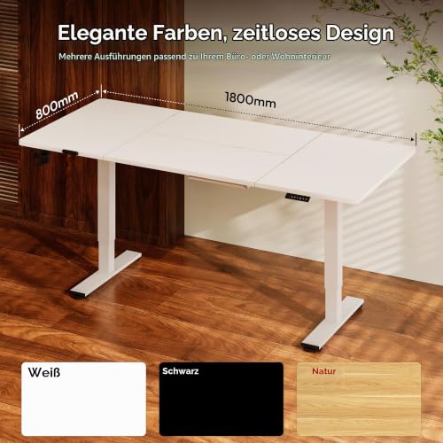 SANODESK Höhenverstellbarer Schreibtisch elektrisch 180x80 cm – Ansicht 7