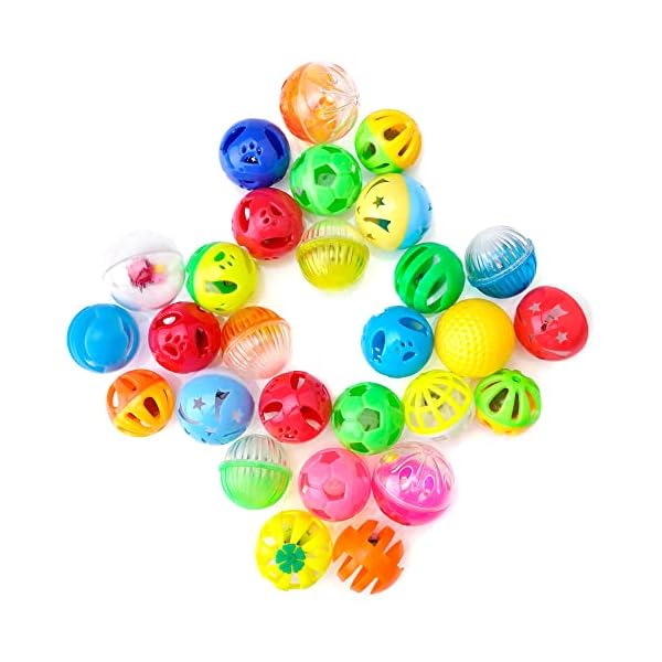 Chiwava Plastikglocke Katzenball Katzen Kätzchen Verfolgung Spielzeug Größe 1,6 "~ 1,8" 8 Arten sortierte Farbe – Bild 9
