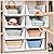 5 Pack Stackable Closet Storage Basket - Stackable Storage Bins, Multifunctional & Foldable Closet Organizer, Wardrobe Cupboard Space-Saving Hat Storage Drawer Organizer, White