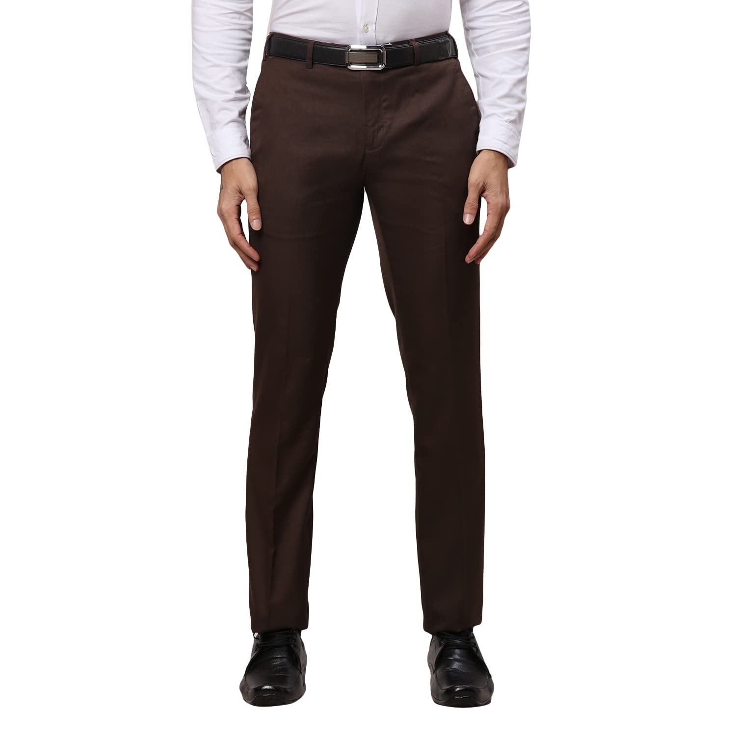 raymond Men's Polyester Blend Solid Pattern Slim Fit Flat Front Formal Trouser-picture-10