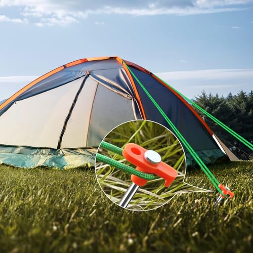 CHERAINTI-Tent-Stakes-22-Pcs-Heavy-Duty-Metal-Stakes-for-Ground-with-Storage-Bag-984-Inch-Galvanized-Non-Rust-Camping-Tent-Pegs-Ground-Spikes-for-Camping-Tarp-Garden-Hiking-Orange