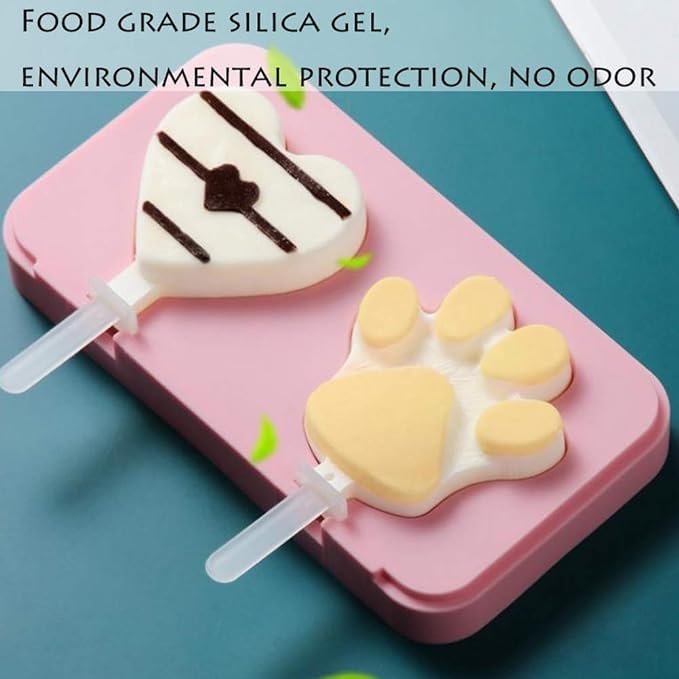 DIY kreative Ice Cream Form wiederverwendbar, 2er-Pack Eisformen, Silikon-Eis am Stiel-Formen-Set mit Deckel, for Erwachsene