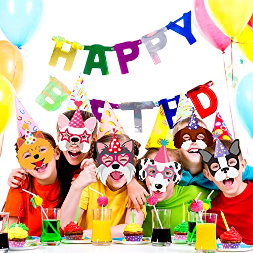 Zhanmai 12 Pcs Dog Party Favor Masks For Kids Funny Soft Felt Masks Puppy Themed Birthday Supplies Banner Decoration For Dog Pet Birthday Animal Costume Cosplay Party Favors Baby Shower thumb #2