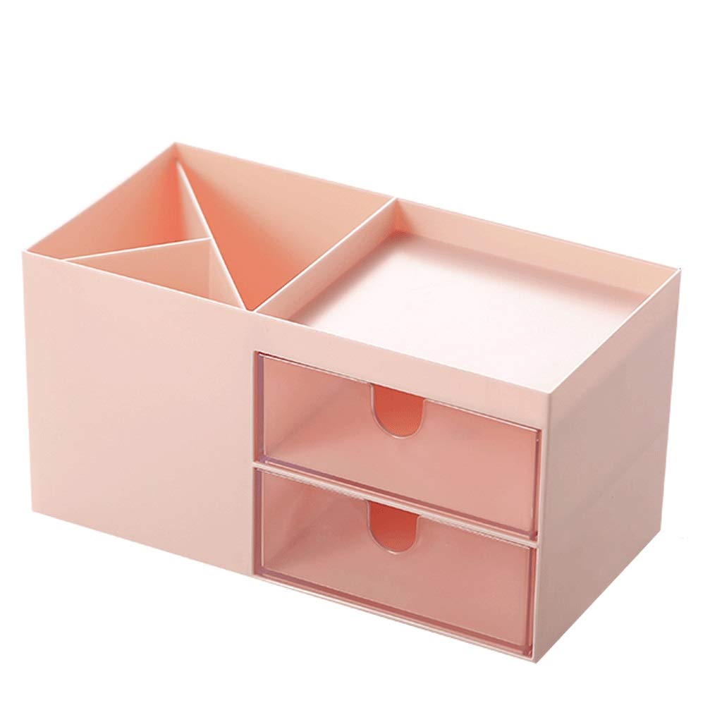 Uchwyt na długopis na biurko wielofunkcyjny uchwyt pióra Pen Organizator z szufladą do biurka stacjonarnego Organizator Rack do przechowywania domowych Uczestnicy Wielofunkcyjne (Color : Pink)