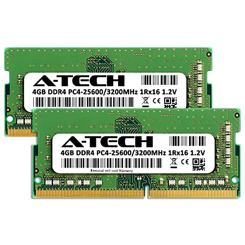 Image of A-Tech 8GB (2x4GB) DDR4 3200 MHz SODIMM PC4-25600 (PC4-3200AA) CL22 Non-ECC Laptop RAM Memory Modules