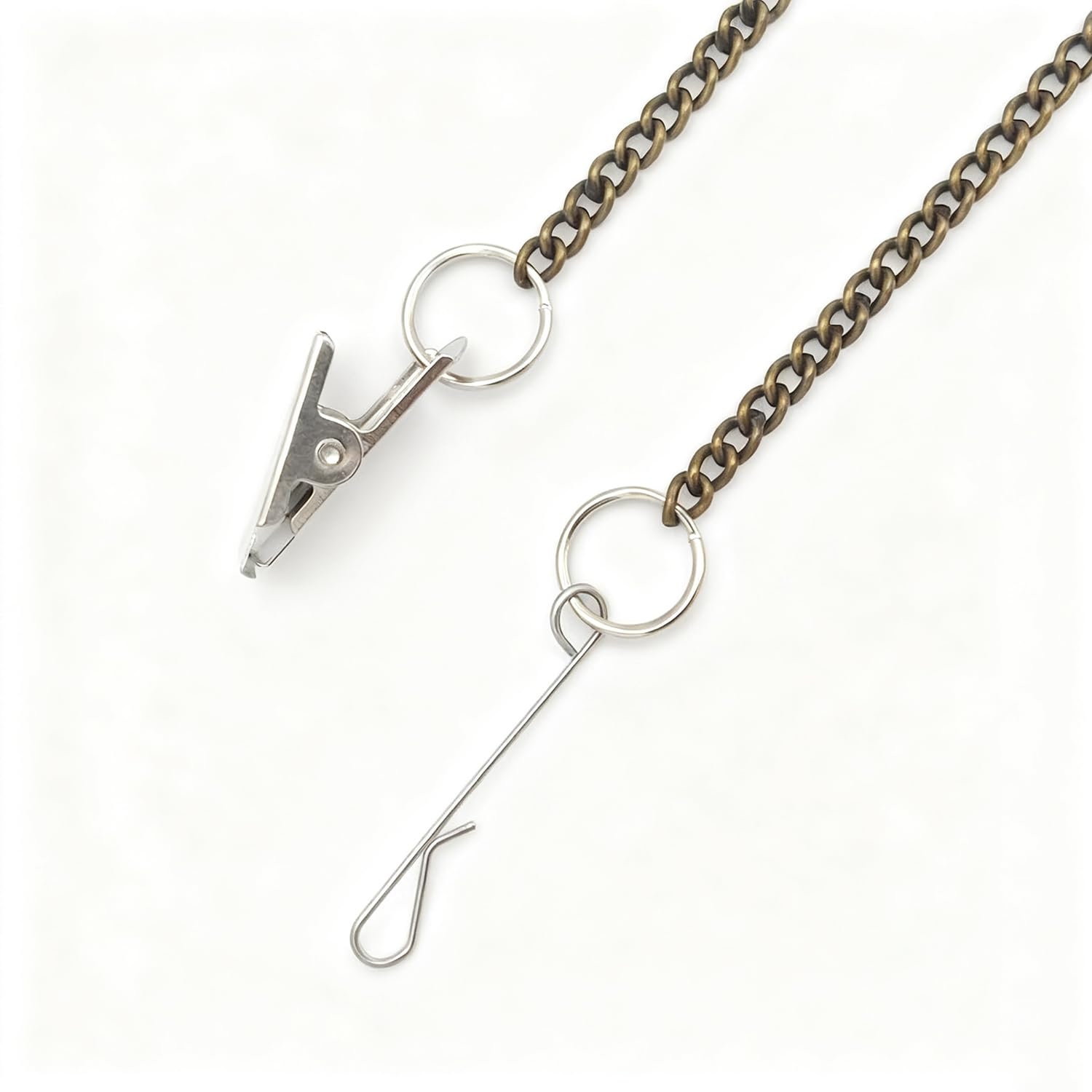 Cremallera auxiliar para vestidos y botas, cremallera con gancho y clip para casi todos los tipos de cremalleras, vestido con cremallera por ti mismo (bronce)
