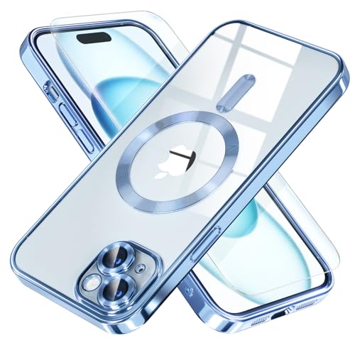 Image of Misea Magnetic for iPhone 15 Plus Case Compatible with MagSafe Light Blue