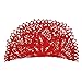 BIBITIME Kitchen Crochet Table Doilies Vase Mats Round Flower Doily Handmade Placemats (15 inches to 16 inches-2PCS, Red)
