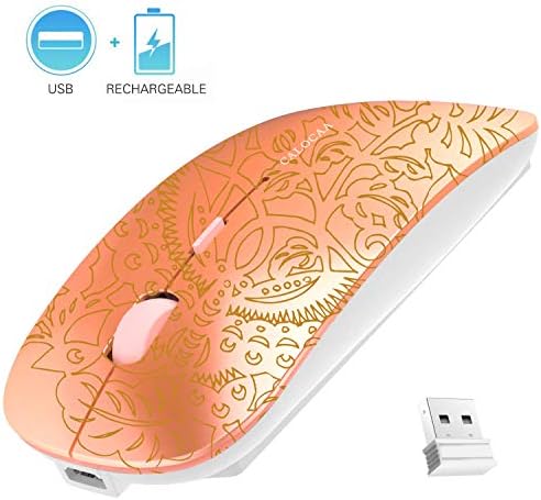 CALOCAA Wireless Mouse Ultra Thin Computer Mouse Mini Portable Office Mobile Mouse Laptop