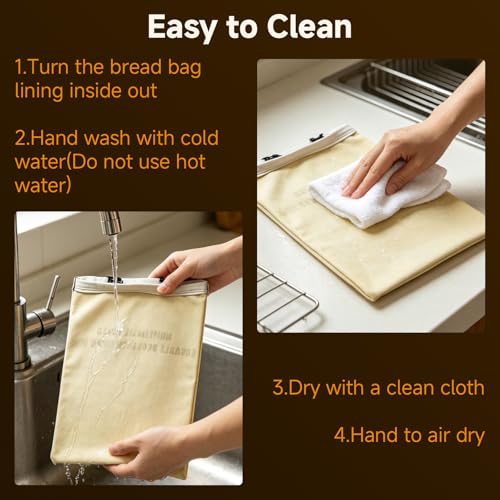 Beeswax Bread Bags for Homemade, 2 Pack (13x17in) XL Reusable Bread Bag - image 5