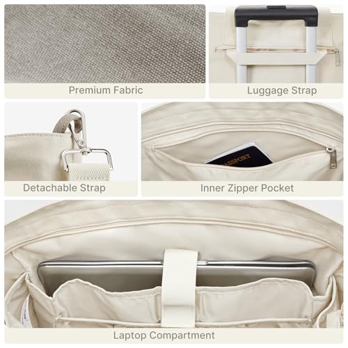 G4Free Large Canvas Tote Bag for Women with Zipper Fit 15.6" Laptop, Everything Tote Bags with Pockets for Work, Travel4