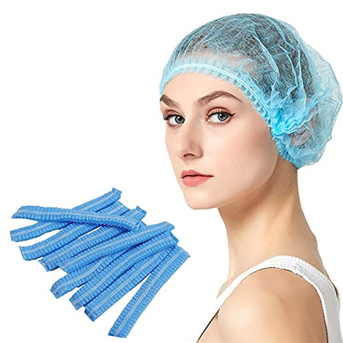 Jrancc Disposable Mob Caps 100 Pieces Hair Nets Non-Woven for Beauty Kitchen Cooking Home Industries Hospital Cover