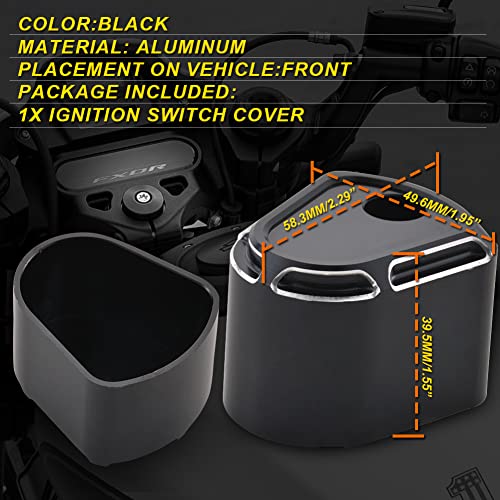 KATUR CNC Ignition Switch Cover Motorcycle CNC Accessory Edge Cut Billet Aluminum Compatible with Har Ley Touring Street Road Glide 2007-2013(Black)