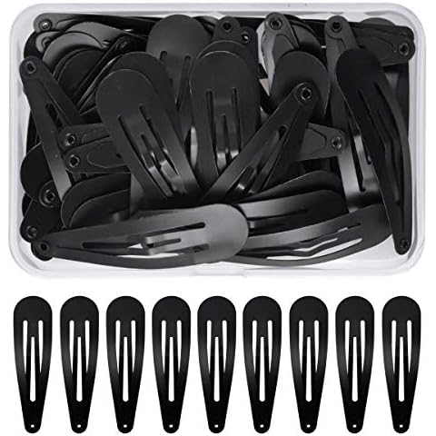 NATUCE 50 Stück Haarspangen Schwarz, 5CM Haarspangen Mädchen, Haarclips Werden, Kinder Haarklammern, Haar Clips Metall, Haarschmuck Hairclips, Haarspange für Mädchen, Kinder und Damen Cover