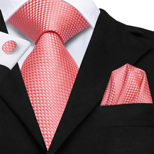 Image of Hi-Tie Men's Tie Sets Silk Paisley Striped Necktie Pocket Square Cuff-links Sets Wedding Business Holiday