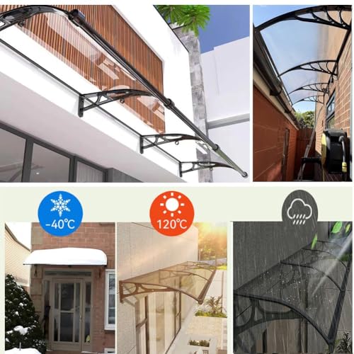 Auvent pour porte d'entrée robuste résistant aux UV et intempéries de balcon - 3