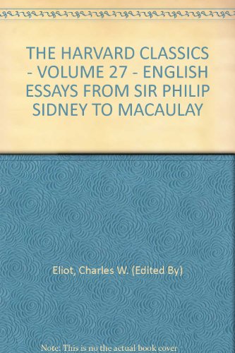 The Harvard Classics - English Essays from Sir ... B000H21USM Book Cover