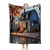 Fotmung Manta para Sofá 240 x 260 Casa Colorida, Mullida Mantas para Cama 180 de Franela, Cálida Reversible Manta Polar de Microfibra para Cubre Colchas, 260x240 cm M163-