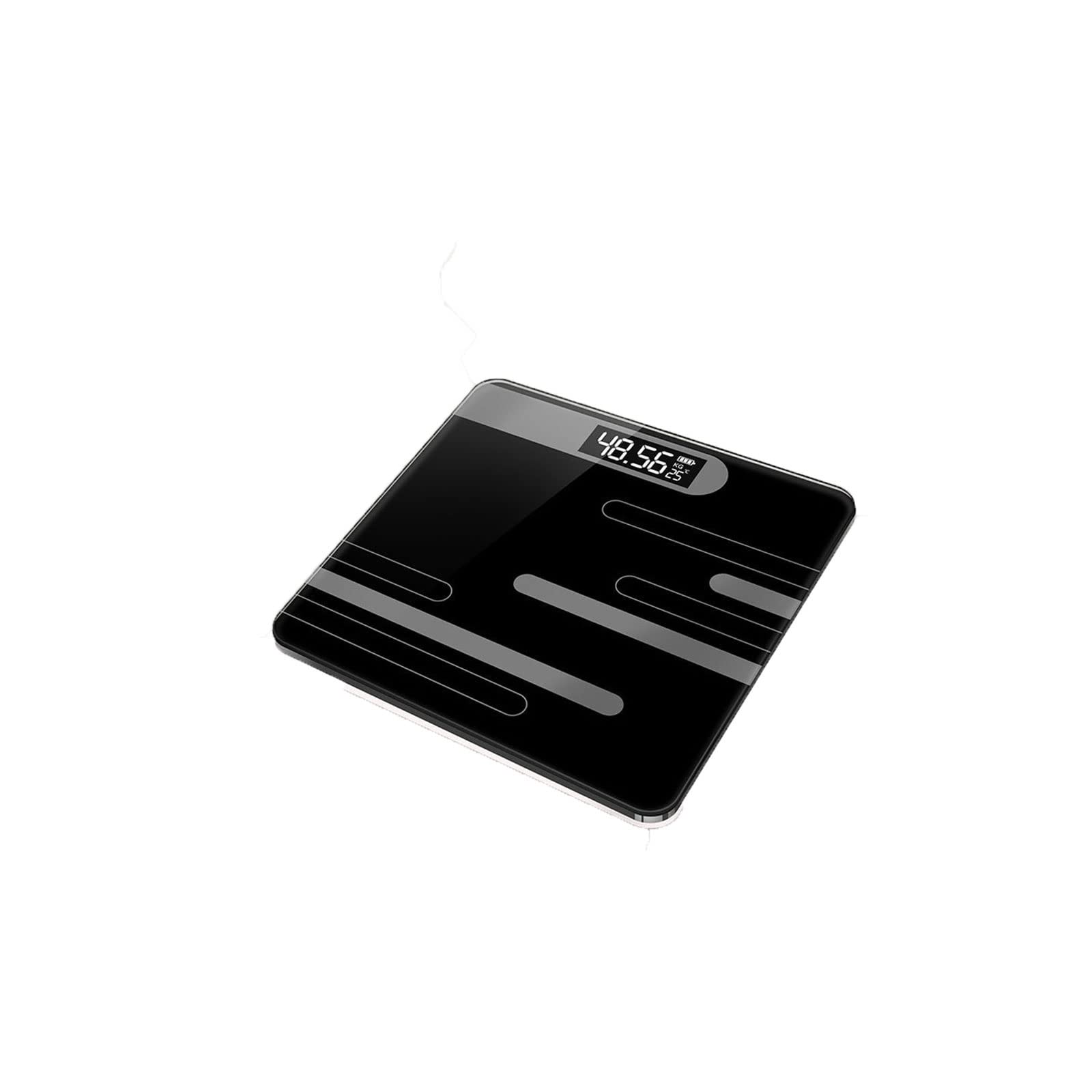 JINGYAN Cyfrowa waga osobowa Bathroom Scale Floor Body Scales Digital Weight Display Glass Smart Electronic (czarna)