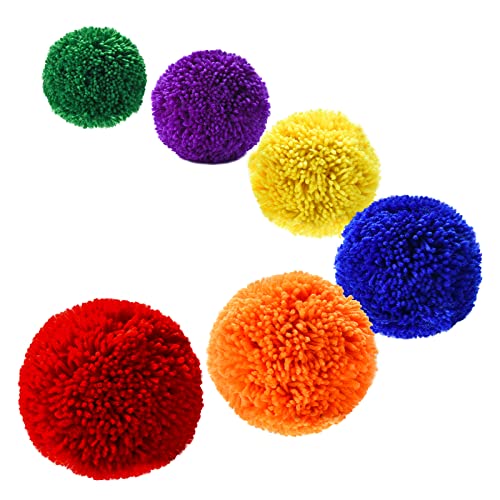 AIRUYI 6-Pack Soft Fleece Balls Large 5-inch Dodgeball Playground Balls, Rainbow Pack Size for Dodge Ball, Handball, Camps and Schools by AIRUYI - Used condition - Image 4