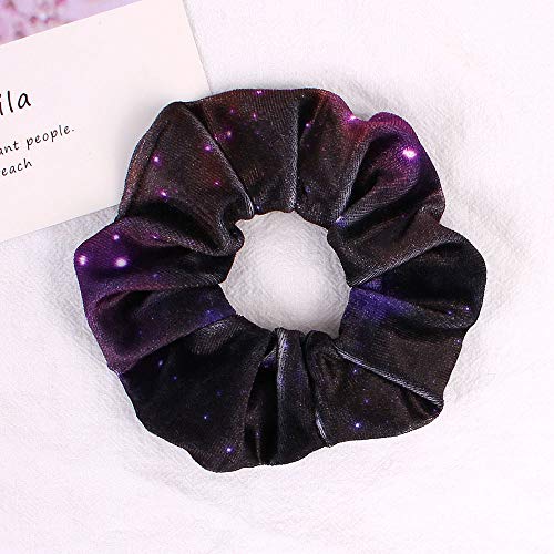 6 Pack Tie Dye Hair Scrunchies Star Scrunchie Sky Tie Dye Hair Ties Space Scrunchies Ponytail Holder Rainbow Cloud Scrunchy Multicolor Scrunchies (6 Pcs, Starry Sky Rainbow Scrunchies) #TOP2