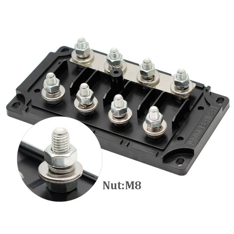 4-Way ANL Fuse Box Holder, 32V 300A DC, Bolt Down Design with Low Breaking Capacity, Power Distribution Block
