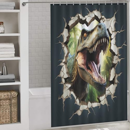 Dinosaure rideau de douche lavable en machine en polyester 152x183cm - 2