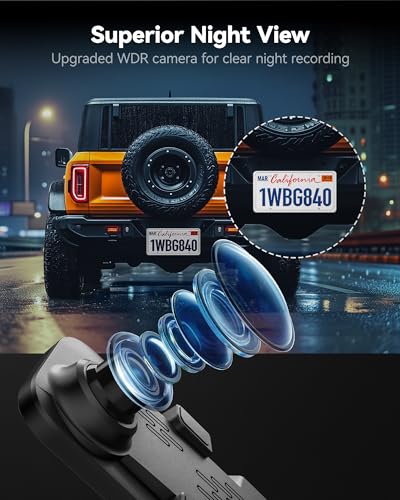Image of WOLFBOX G840S 12 inch 4K Mirror Dash Cam, Smart Rear View Mirror for Cars & Trucks, Dual Front and Rear Cameras, Night View, Parking Assist, GPS, 32GB Card Included