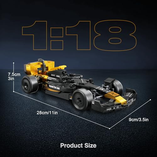 Image of F1 Race Car Building Set, Formula 1 Racing Car Model Kit, Advanced Tech Building Blocks MOC Supercar Construction Toy, Ideal Collectible Display Gift for Adults & Teens (Black Gold)