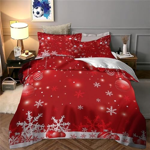Housse de couette chat de Noël 260x220cm avec fermeture éclair pratique