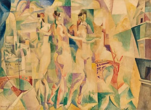 Peinture Robert Delaunay toile colorée pour salon moderne 55x40