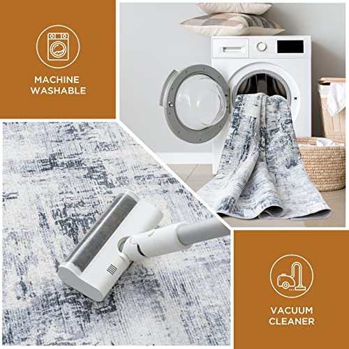 Vamcheer Alfombra Salón Pelo Corto - Alfombra de área Abstractas Modernas Imitación Cachemira,Antideslizantes y Lavable,Alfombras Decorativas para Dormitorio,Comedor,Pasillo,Interiores (Gris 200x300) - imagen 5