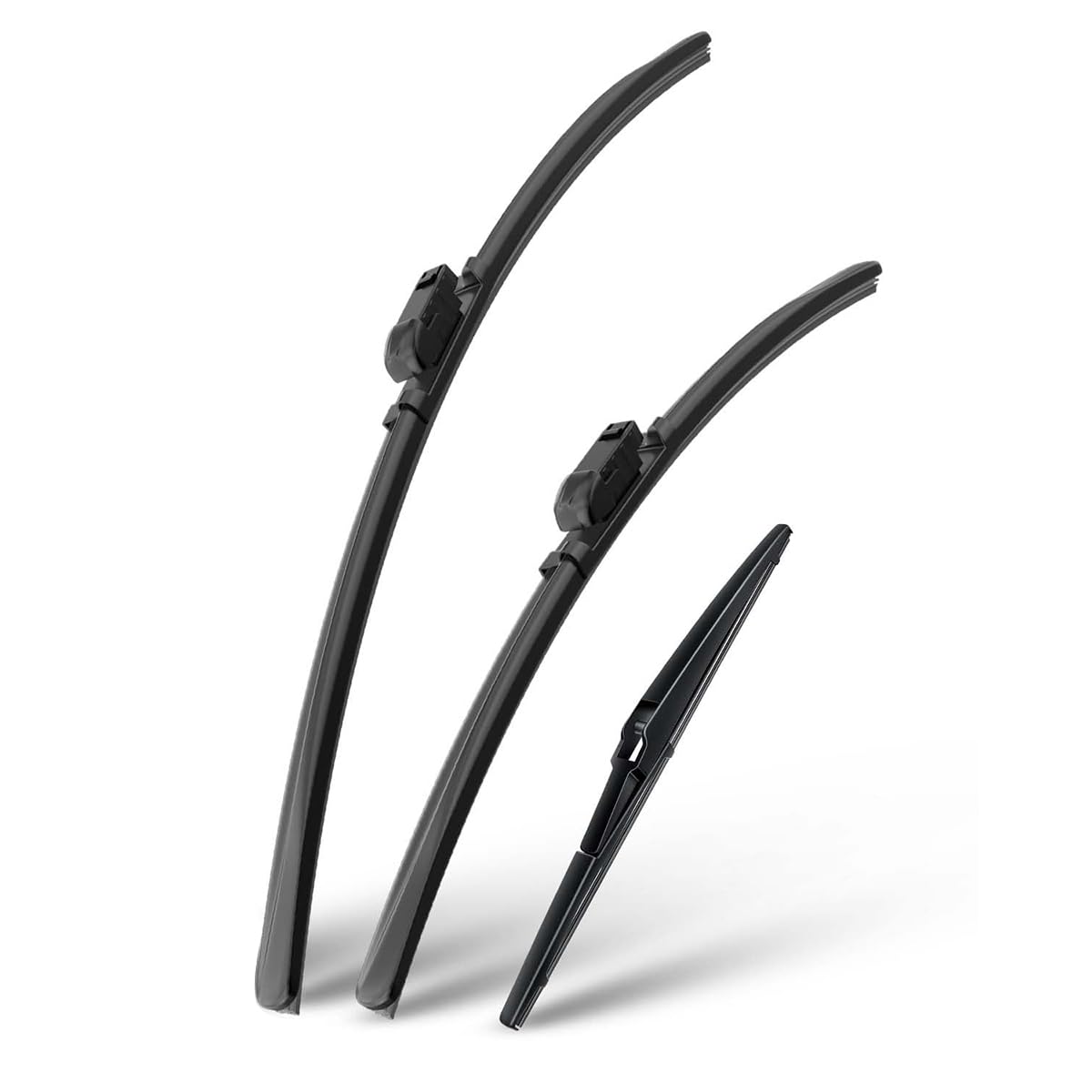 ONEMAJI Wiper Blades for Ford Fiesta 2009-2013, Complete Front Window Wiper and Rear Wiper Set Replacement Blades Quiet & Easy Installation