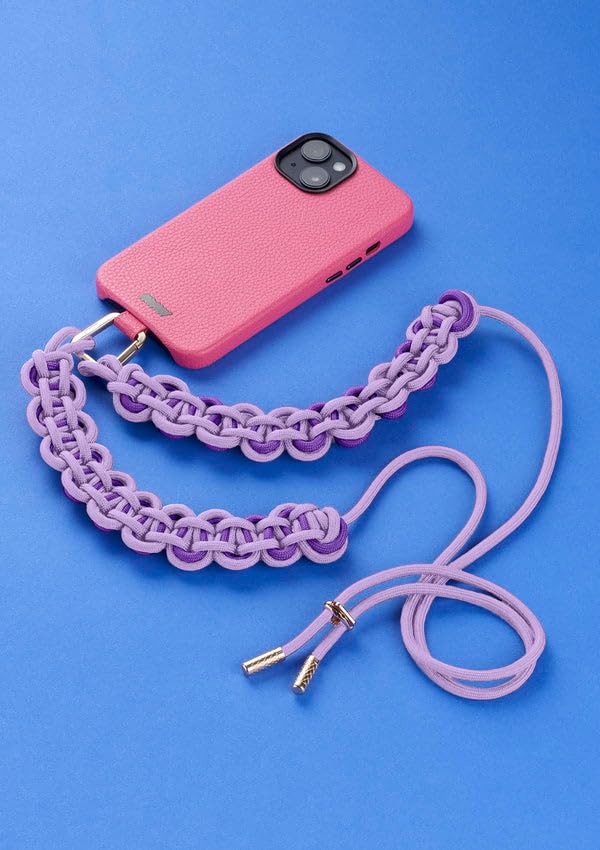 Collier de téléphone scoubidou réglable pour éviter les chutes de mobile