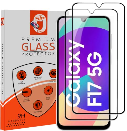 Image of STP FEEL Premium HD+ Tempered Glass Screen Protector Guard Compatible For Samsung Galaxy F17 5G (6.7 Inch, Pack of 2) | Edge to Edge Coverage With Easy to installation kit for Smartphone