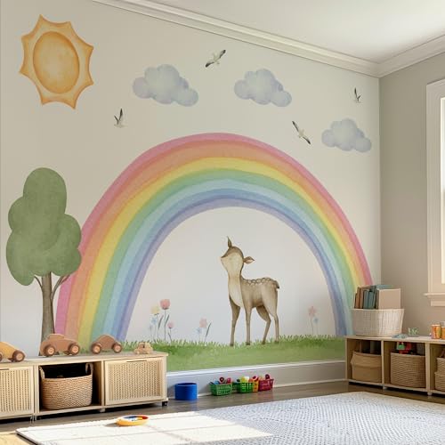 Vinilo Decorativo Boho Rainbow Pastel Grande 100x176 in