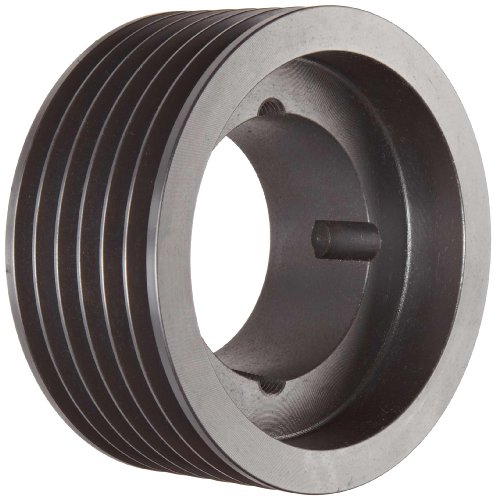 Martin 6 3V 2500 TB Hi-Cap TB Sheave, 3V Belt Section, 6 Grooves, 3030 Bushing required, Class 30 Gray Cast Iron, 25