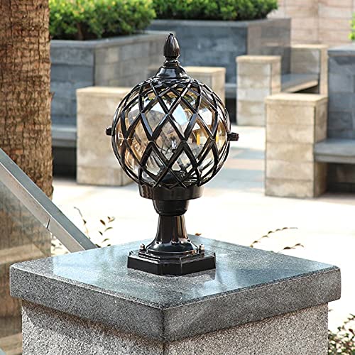 Éclairage de colonne style victorien en fonte d'aluminium et verre